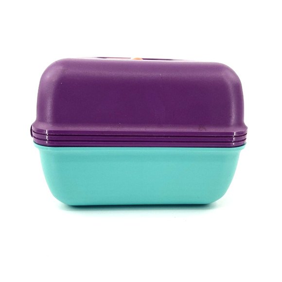 Vintage Caboodles Make Up Travel Case Organizer Purple Mint & Pink Trays 2602 - Picture 7 of 11